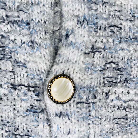 Sioni Womens Knit Cardigan Sweater XL Gray Blue Button Front Long Sleeve - Picture 6 of 10